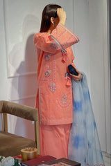 MAIRA ZUNNORAIN - 3PC LAWN EMBROIDERED SHIRT WITH CHIFFON PRINTED DUPPATA AND TROUSER - HZG2660