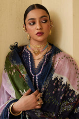 SUFFUSE - 3PC LAWN CHIKANKAARI EMBROIDERED SHIRT WITH CHIFFON PRINTED DUPATTA AND TROUSER - HZG2689