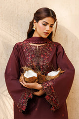 IZNIK - 3PC LAWN EMBROIDERED SHIRT WITH SILK PRINTED DUPATTA AND TROUSER - HZG2945