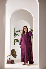 SOBIA NAZIR - 3PC LAWN EMBROIDERED SHIRT WITH CHIFFON EMBROIDERED DUPATTA AND TROUSER - HZG2044