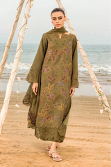 RANG RASIYA - 3PC LAWN EMBROIDERED SHIRT WITH CHIFFON EMBROIDERED DUPATTA AND TROUSER - HZG2633