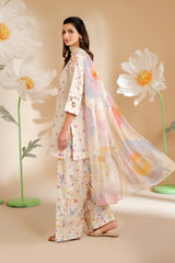 IZNIK - 3PC LAWN PRINTED SHIRT WITH SILK PRINTED DUPATTA AND TROUSER - HZG3013