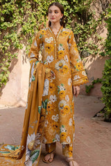 BAROQUE - 3PC KHADDAR PRINTED SHIRT WITH KHADDAR PRINTED DUPATTA AND TROUSER - HZU2560