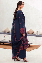 JAZMIN - 3PC LAWN EMBROIDERED SHIRT WITH CHIFFON EMBROIDERED DUPATTA AND TROUSER - HZG2156