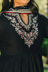 AFROZEH - 3PC LAWN EMBROIDERED FROCK WITH CHIFFON EMBROIDERED DUPATTA AND TROUSER - HZG3047