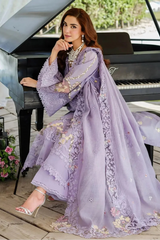 ELAF - 3PC LAWN LASERWORK EMBROIDERED SHIRT WITH KHADDI NET EMBROIDERED DUPATTA AND TROUSER - HZG2850