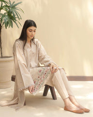 DYOT - 3PC LAWN EMBROIDERED SHIRT WITH CHIFFON DUPATTA  AND TROUSER - HZG2217
