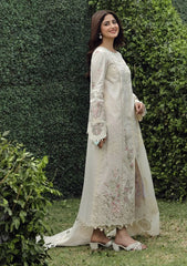 QALAMKAR - 3PC LAWN CHIKANKAARI EMBROIDERED SHIRT WITH KHADI NET EMBROIDERED DUPATTA AND TROUSER - HZG2706