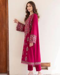 JAZMIN - 2PC DHANAK EMBROIDERED SHIRT WITH DHANAK TROUSER - HZG1472