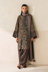 BAROQUE - 3PC VISCOSE PRINTED SHIRT WITH VISCOSE PRINTED DUPATTA AND TROUSER - HZU2522