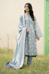 BAROQUE - 3PC KARANDI PRINTED SHIRT WITH KARANDI PRINTED DUPATTA AND TROUSER - HZU2506