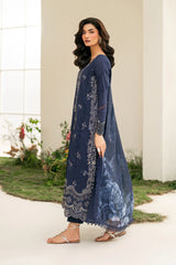 IZNIK - 3PC DHANAK EMBROIDERED SHIRT WITH TWILL PRINTED SHAWL AND TROUSER - HZG2443