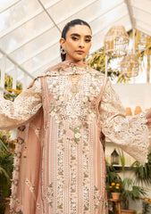 ELAF - 3PC LAWN EMBROIDERED SHIRT WITH KHADDI NET EMBROIDERED DUPATTA AND TROUSER - HZG2890