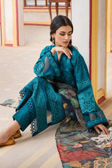BATIK - 3PC LAWN EMBROIDERED SHIRT WITH KHAADI NET PRINTED DUPATTA AND TROUSER - HZG1564