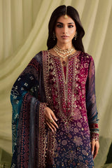 NUREH - 3PC LAWN PRINTED SHIRT WITH CHUNRI PRINTED DUPATTA AND TROUSER - HZG2933