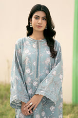 BAROQUE - 3PC KARANDI PRINTED SHIRT WITH KARANDI PRINTED DUPATTA AND TROUSER - HZU2506
