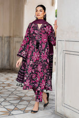 BAROQUE - 3PC KHADDAR PRINTED SHIRT WITH PRINTED DUPATTA AND TROUSER - HZG1864