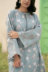BAROQUE - 3PC KARANDI PRINTED SHIRT WITH KARANDI PRINTED DUPATTA AND TROUSER - HZU2506
