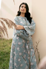 BAROQUE - 3PC KARANDI PRINTED SHIRT WITH KARANDI PRINTED DUPATTA AND TROUSER - HZU2506