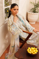 BAROQUE - 3PC LAWN PRINTED SHIRT WITH SILK PRINTED DUPATTA AND TROUSER - HZG3014
