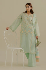 ZARA SHAH JAHAN - 3PC LAWN EMBROIDERED SHIRT WITH CHIFFON PRINTED DUPATTA AND TROUSER - HZG2294