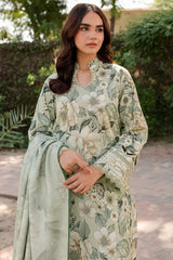 BAROQUE - 3PC KHADDAR PRINTED SHIRT WITH KHADDAR PRINTED DUPATTA AND TROUSER - HZU2559