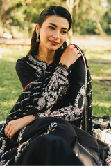 AFROZEH - 3PC LAWN EMBROIDERED FROCK WITH CHIFFON EMBROIDERED DUPATTA AND TROUSER - HZG3047