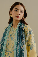 ZARA SHAH JAHAN - 3PC LAWN EMBROIDERED SHIRT WITH CHIFFON PRINTED DUPATTA AND TROUSER - HZG2702