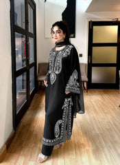 MIRANA - 3PC LAWN EMBROIDERED SHIRT WITH CHIFFON EMBROIDERED DUPATTA AND TROUSER - HZG2897