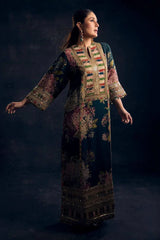 ETHNC - 2PC SILK PRINTED EMBROIDERED SHIRT WITH SILK PRINTED TROUSER - HZU2501