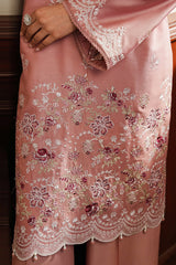 CROSS STITCH - 3PC DHANAK EMBROIDERED SHIRT WITH DHANAK EMBROIDERED SHAWL AND TROUSER - HZG2347