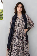 BAROQUE - 3PC KHADDAR PRINTED SHIRT WITH KHADDAR PRINTED DUAPTTA AND TROUSER - HZG1375