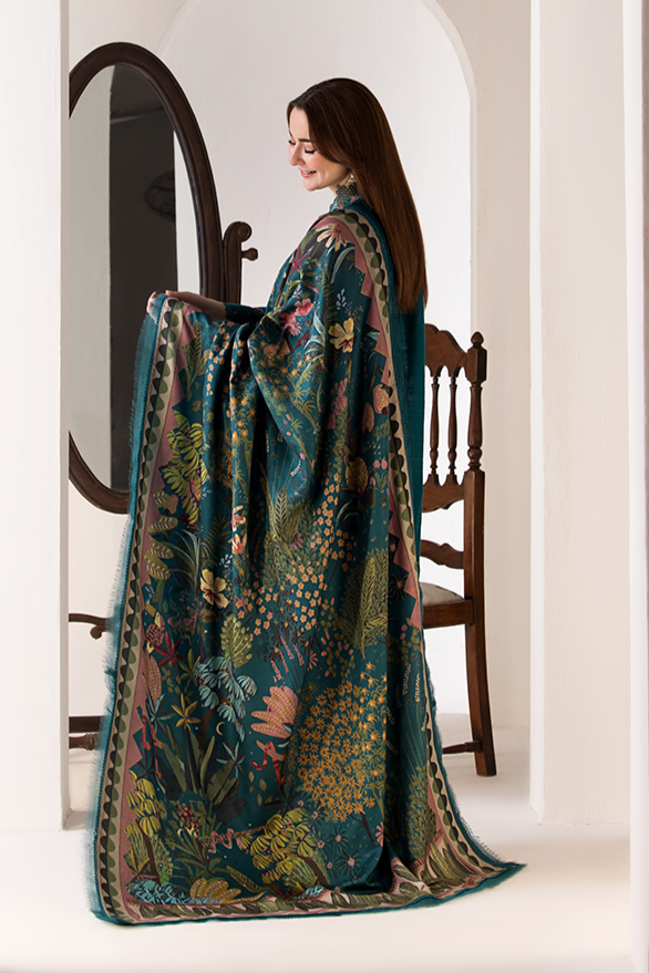 SOBIA NAZIR - 3PC LAWN EMBROIDERED SHIRT WITH MANAR PRINTED DUPATTA AND TROUSER - HZG1924