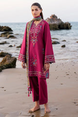 JAZMIN - 3PC LAWN EMBROIDERED SHIRT WITH VOILE PRINTED DUPATTA AND TROUSER - HZG2200