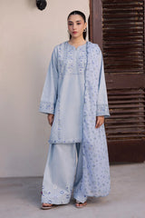 JAZMIN - 3PC LAWN EMBROIDERED SHIRT WITH MANAAR PRINTED DUPATTA AND TROUSER - HZG2971