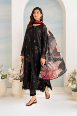 IZNIK - 3PC LAWN EMBROIDERED SHIRT WITH CHIFFON PRINTED DUPATTA AND TROUSER - HZG2691