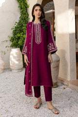 BATIK - 3PC LAWN EMBROIDERED SHIRT WITH CHIFFON EMBROIDERED DUPATTA AND TROUSER - HZG2707