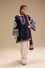 JAZMIN - 3PC LAWN EMBROIDERED SHIRT WITH CHIFFON PRINTED DUPATTA AND TROUSER - HZG2690