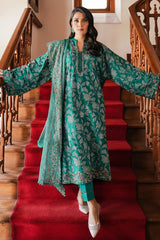 CROSS STITCH - 3PC LAWN EMBROIDERED SHIRT CHIFFON EMBROIDERED DUPATTA AND TROUSER - HZG1803