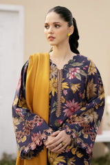 BAROQUE - 3PC KHADDAR PRINTED SHIRT WITH PRINTED DUPATTA AND TROUSER - HZG1449