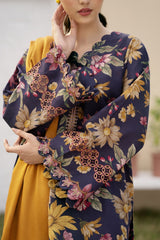 BAROQUE - 3PC KHADDAR PRINTED SHIRT WITH PRINTED DUPATTA AND TROUSER - HZG1449