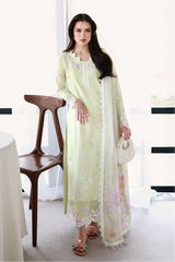 AZURE - 3PC LAWN EMBROIDERED SHIRT WITH SILK PRINTED DUPATTA AND TROUSER - HZG2782