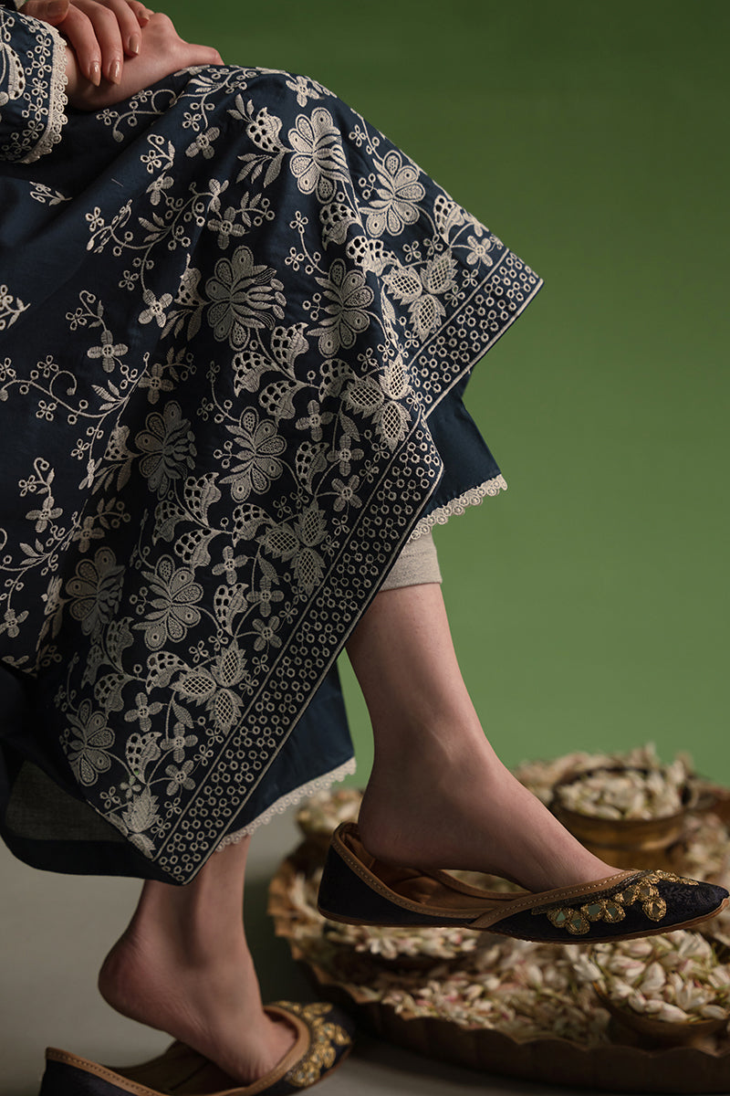 CROSS STITCH - 3PC DHANAK EMBROIDERED SHIRT WITH DHANAK EMBROIDERED SHAWL AND TROUSER - HZG2456