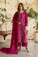 BATIK - 3PC LAWN EMBROIDERED SHIRT WITH CHIFFON EMBROIDERED DUPATTA AND TROUSER - HZG2957