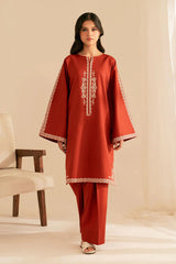 BATIK - 2PC DHANAK EMBROIDERED SHIRT AND TROUSER - HZU2436