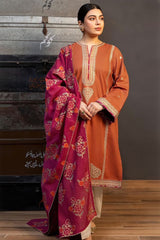 ZARA SHAHJAHAN - 3PC LAWN EMBROIDERED SHIRT WITH MANAAR PRINTED DUPATTA AND TROUSER - HZG2105