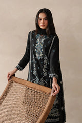 BEECHTREE - 3PC KARANDI EMBROIDERED SHIRT WITH KHADI NET EMBROIDERED DUPATTA AND TROUSER - HZU2433