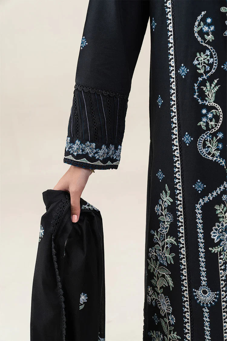 BEECHTREE - 3PC KARANDI EMBROIDERED SHIRT WITH KHADI NET EMBROIDERED DUPATTA AND TROUSER - HZU2433