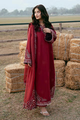 IZEL - 3PC LAWN EMBROIDERED SHIRT WITH ORGANZA EMBROIDERED DUPATTA AND TROUSER - HZG2887