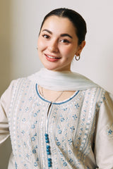 ZARA SHAH JAHAN - 3PC LAWN EMBROIDERED SHIRT WITH CHIFFON PRINTED DUPATTA AND TROUSER - HZG1571